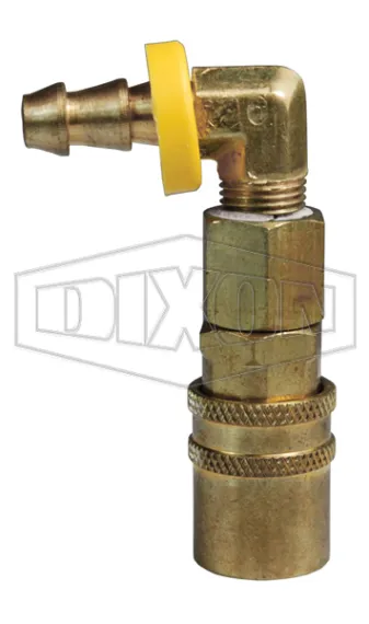 CM-Series Industrial Mold Valved Coupler 90° Push-Loc Barb